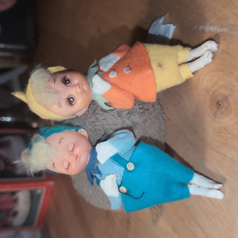 AVAILABLE - Unique Vintage boy and girl Elf's handcrafted in Japan.